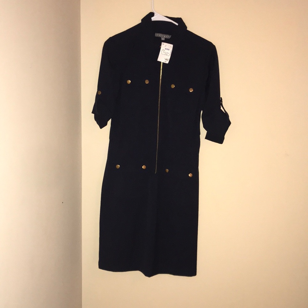 Dark blue button dress